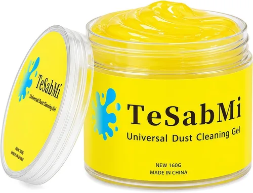 TeSabMi Gel de limpieza de coche 5.64 oz – Limo de polvo reutilizable para rejillas de ventilación de coche, teclado/consola, masilla limpiadora de