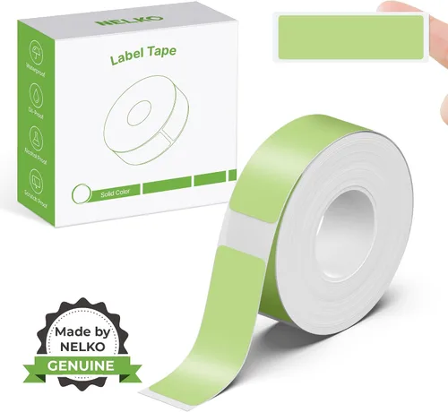 Miniatura 12 de Cinta para hacer etiquetas genuina Nelko P21, papel de impresión de etiquetas adaptado, 14x40mm (0.55"x1.57"), laminado estándar, reemplazo