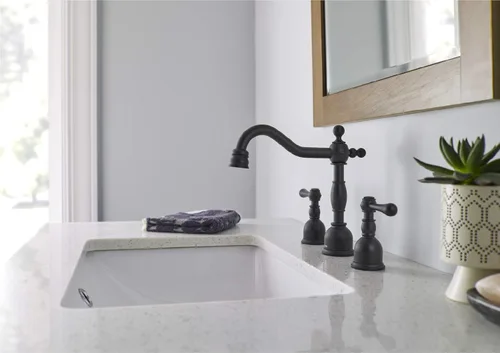 Miniatura 3 de Gerber Opulencia - Grifo de baño generalizado de dos manijas, acabado negro, certificado WaterSense de 1.2 GPM Negro satinado
