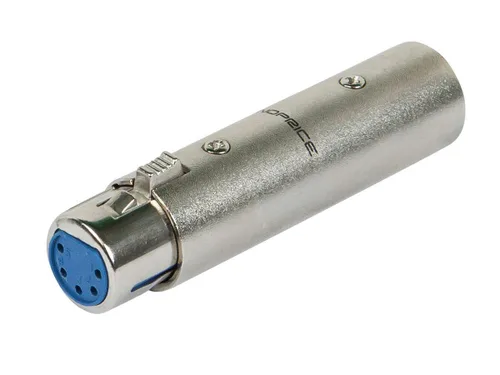 Miniatura 2 de Monoprice Convertidor DMX macho de 3 pines a hembra de 5 pines - Plata, adaptador de aluminio anodizado con botón de liberación de bloqueo