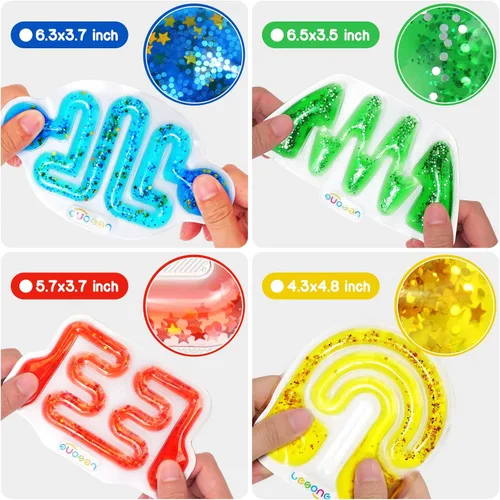 Miniatura 3 de LESONG - Juguete sensorial para la ansiedad, para niños autistas con necesidades especiales, alivio de estrés y ansiedad, tubo sensorial