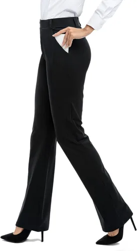 Miniatura 2 de Pantalones de yoga para mujer con 4 bolsillos 29313335 pulgadas pantalones de trabajo negros casuales pantalones elásticos con corte de bota