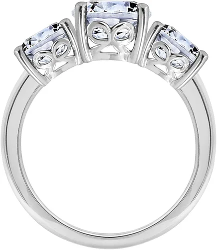 Miniatura 2 de Tienda Collection Platinum-Plated Sterling Silver Round 3-Stone Ring made with Infinite Elements Cubic Zirconia (2 cttw)