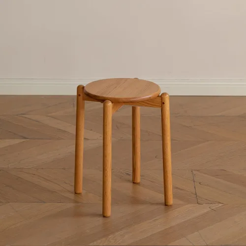 Taburete apilable de roble, soporte pequeño para plantas, taburete redondo de madera para comedor, sala de estar, entrada, aula, escuela, 15.4 x