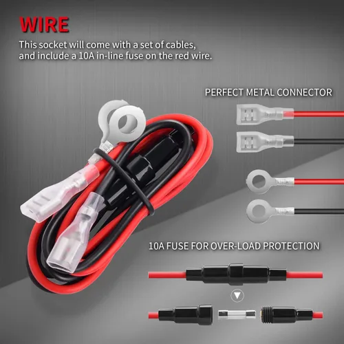 Miniatura 4 de DaierTek Enchufe de encendedor de cigarrillos DC 12V encendedor de cigarrillos de coche 12 voltios hembra toma de corriente de repuesto con cubierta