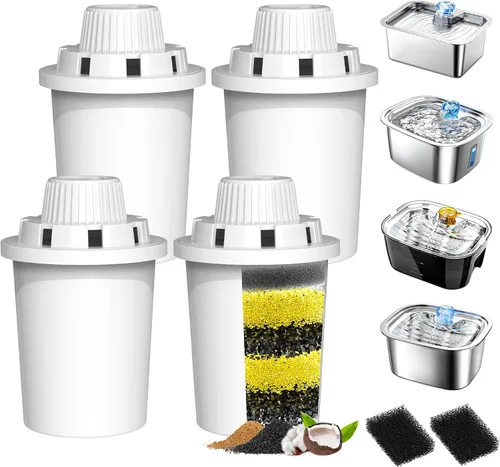 Miniatura 9 de PETNF Fuente de agua de acero inoxidable de 3 galones para perros grandes, dispensador de tazón de agua para perros con 2 filtros, ventana de agua