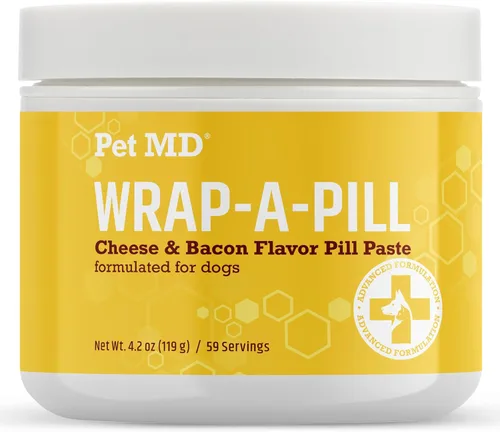 Miniatura 8 de Pet MD Wrap A Pill Paste - Pastilla con sabor a tocino para perros, crea un bolsillo para ocultar pastillas y medicamentos, 59 porciones