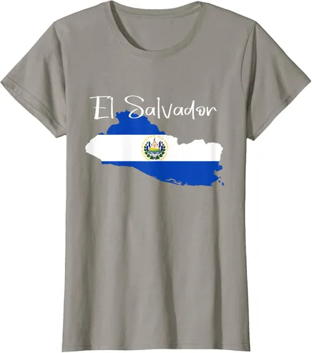 Miniatura 75 de Camiseta con la bandera de El Salvador, mapa de El Salvador, camiseta de Salvador para mujer