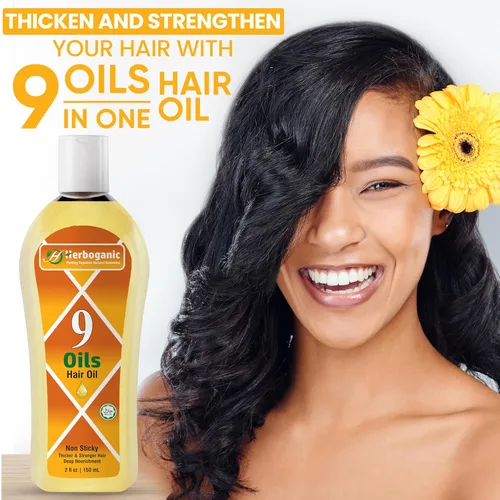 Miniatura 4 de Aceite para el cabello de 9 aceites, mezcla de hierbas de jojoba, almendra, oliva, argán, amla, coco, aceite de ricino, aceite de cebolla y vitamina