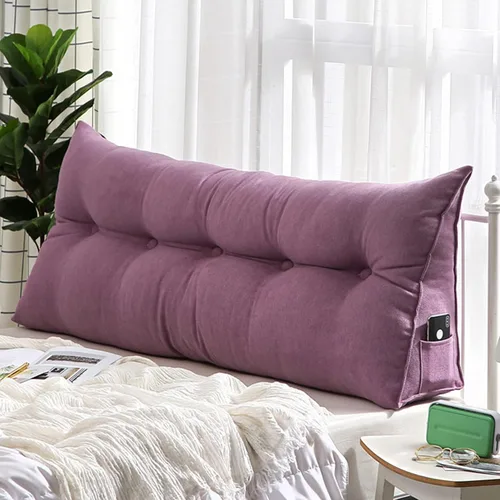 Miniatura 11 de Cojín de almohada triangular copetudo para respaldo, funda extraíble, almohada de lectura, cojín de lectura para cabecero grande para cama, sofá