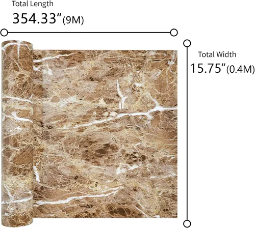 Miniatura 2 de VEELIKE Cubiertas de mármol sintético para encimera, papel tapiz de granito, papel adhesivo decorativo de cocina, papel tapiz marrón impermeable