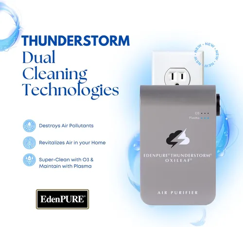 Miniatura 4 de EdenPURE Thunderstorm III Purificador de Aire – Pequeño generador de ozono enchufable e ionizador – Elimina olores, olores de mascotas, humo, moho