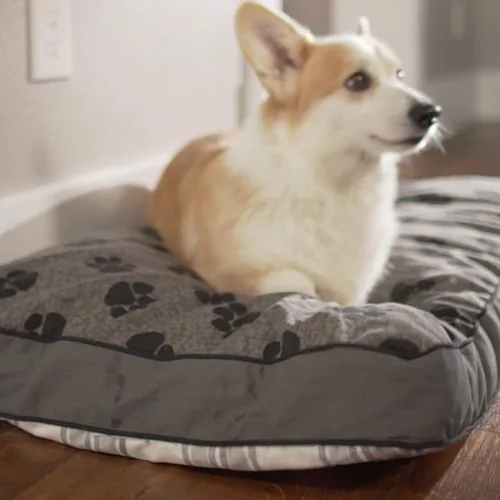 Miniatura 4 de MyPillow Cama para perro de diseño reversible con funda de cremallera extraíble, cama lavable para perros grandes, soporte para articulaciones, Azul