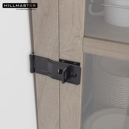 Miniatura 4 de HILLMASTER Cerrojos de seguridad con grapas giratorias, pestillo de puerta de puerta de 4-1/2 pulgadas con perilla giratoria, cerradura de cierre