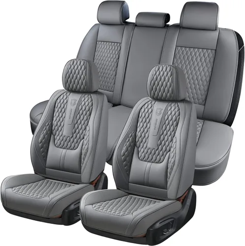 Miniatura 26 de Coverado Juego completo de fundas de asiento de automóvil, fundas de asiento de piel de napa para automóvil, protector de asiento de automóvil
