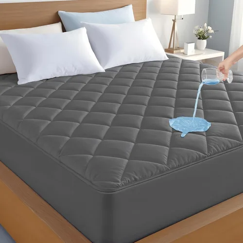 Miniatura 11 de LUX Décor Protector de Colchón Twin - Cubrecolchón Acolchado Elástico Ajustable Protector Hasta 16 Pulgadas de Profundidad - Cubrecolchón Suave