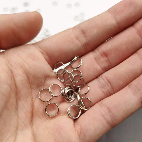 Miniatura 2 de 300 piezas de anillo dividido de metal de 0.315 pulgadas chapado en níquel para conectar cierres, dijes, enlaces y manualidades de adorno