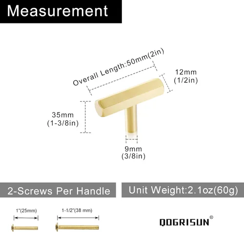Miniatura 3 de QOGRISUN Paquete de 5 perillas de latón macizo para cajones hexagonales, manijas de un solo agujero, adecuadas para herrajes de cocina, baño, cómoda