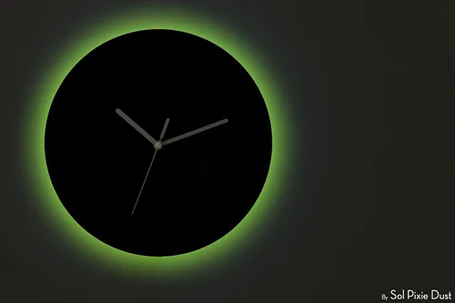 Miniatura 7 de Custom Name Whatever, you're late anyway/Round Black - Wall Clock- Optional RGB LED 5V Backlit