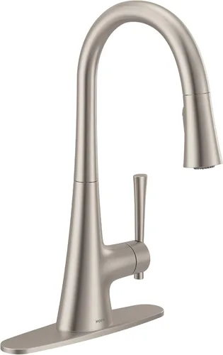 Miniatura 6 de Moen Kurv Spot Resist Stainless Collection 9126SRS - Grifo de cocina desplegable de una manija con refuerzo de potencia y reflejo Acero inoxidable