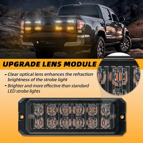 Miniatura 3 de Kit de Luces Estroboscópicas LED con Función de Sincronización - 8 piezas con Controlador, Luz de Rejilla Intermitente de Advertencia de Emergencia