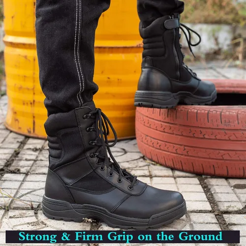 Miniatura 2 de Botas tácticas militares para hombre con cremallera lateral, botas de combate para la jungla del ejército