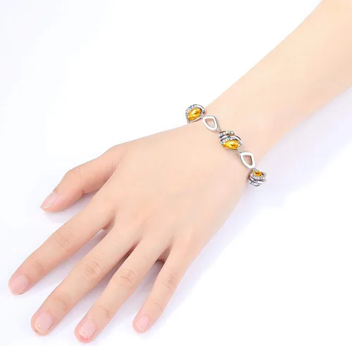 Miniatura 2 de Leafael Wish Stone Link Charm Bracelet with Birthstone Crystals, Rose Gold Plated or Silver-tone, 7"+2