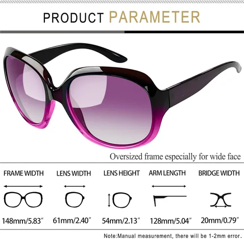 Miniatura 102 de Joopin Lentes de sol de gran tamaño para mujer, polarizados, grandes, para conducción, protección UV, grandes sombras