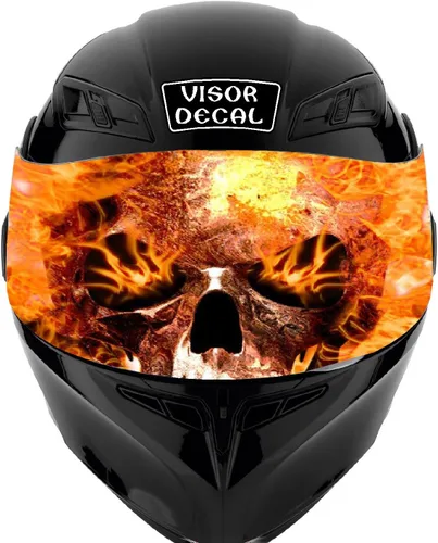 Miniatura 14 de Calcomanía de visera de calavera para casco compatible con: Icon Shoei Bell HJC Scorpion AGV V2 (V25 Skull)