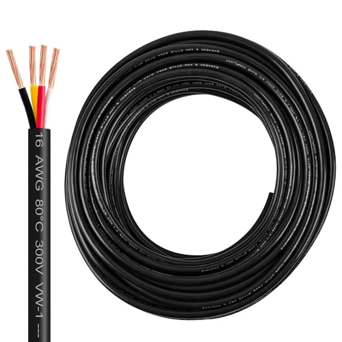 Miniatura 27 de Cable eléctrico calibre 10 con 2 conductores de cobre puro, libres de oxígeno, trenzados, de cloruro de polivinilo, flexible, para tiras