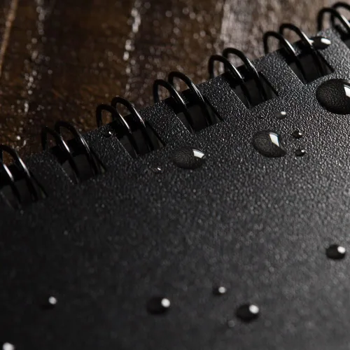 Miniatura 11 de Rite in the Rain Cuaderno de espiral superior resistente a la intemperie, 4 x 6 pulgadas, cubierta negra, patrón universal, paquete de 6