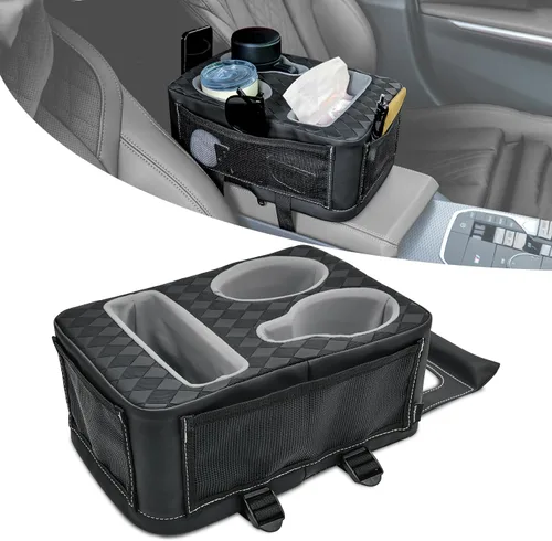 Miniatura 10 de Soporte para tazas de coche, soporte para tazas en el asiento trasero del coche, organizador para cama de camión, bandeja expandible para botes