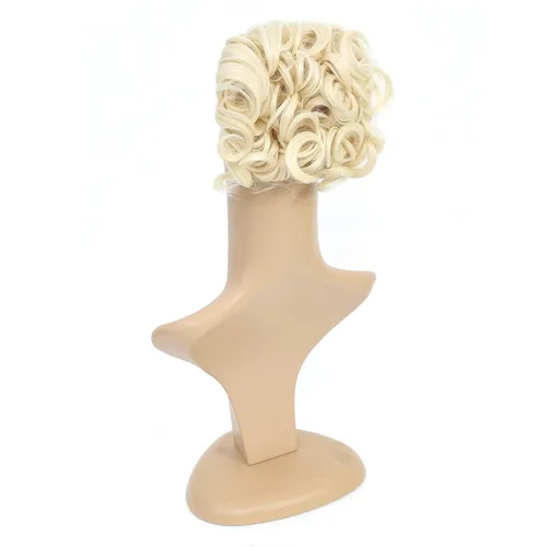 Miniatura 5 de SWACC Extensión de moño de cabello rizado corto y desordenado, fácil de estirar, peines para el cabello, extensión de cola de caballo con clip