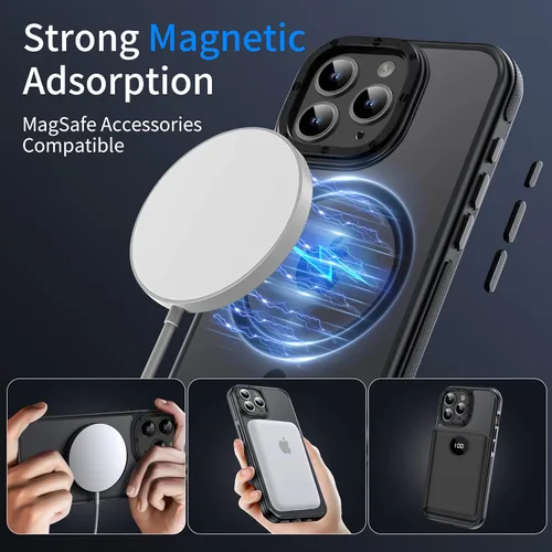 Miniatura 3 de Funda magnética fuerte para iPhone 12 Pro Max [Protección de grado militar de 10 pies] Compatible con MagSafe, funda protectora a prueba de golpes