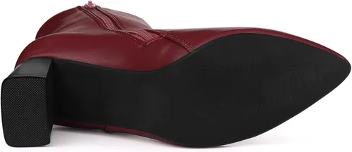 Miniatura 6 de Allegra K Botines de tacón grueso con punta puntiaguda para mujer