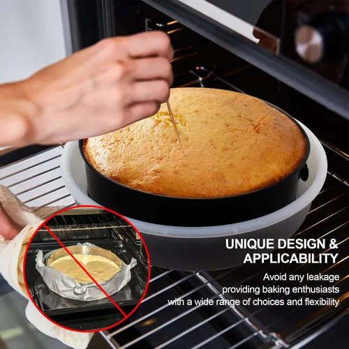 Miniatura 5 de Moldes Springform, protector de sartén para tartas de queso, accesorios para sartenes de forma desmontable, evita que el agua entre en el plato