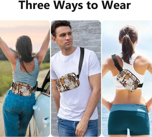 Miniatura 5 de Riñonera de moda para mujer, riñonera impermeable, ajustable, correa casual, viajes, senderismo, ciclismo, correr, O4, Casual