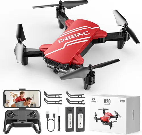 Miniatura 10 de DEERC D20 - Mini dron con cámara FPV HD 720P y control remoto, control de altitud, modo sin cabeza, ajuste de velocidad de arranque con una tecla