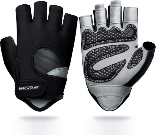 VINSGUIR Guantes de entrenamiento para hombres y mujeres, guantes de levantamiento de pesas con excelente agarre, guantes de gimnasio ligeros para