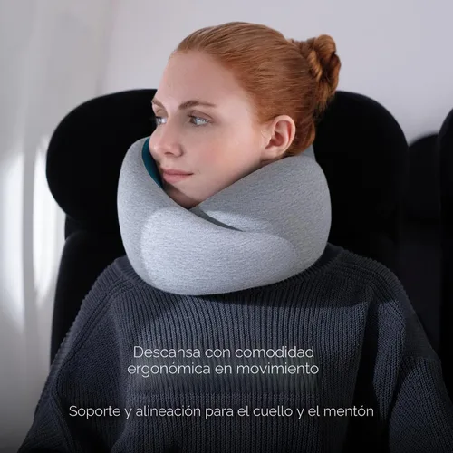 Miniatura 6 de Ostrichpillow Go Almohada Cervical, Almohadas de Viaje para Aviones, Almohada de Viaje de Espuma Viscoelástica Premium, Diseño Ergonómico 360º