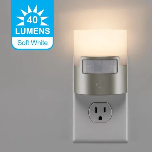 Miniatura 3 de GE - Luz nocturna LED con sensor de movimiento, enchufable a la pared, 40 lúmenes, blanco suave, certificada UL, eficiencia energética, luz nocturna