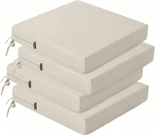 Miniatura 25 de idee-home Juego de 2 cojines para sillas de exterior, cojines de asiento impermeables para muebles de patio, almohadilla de repuesto para silla