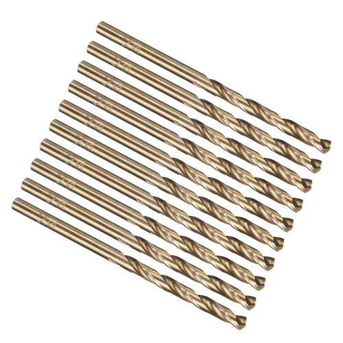 Miniatura 309 de PATIKIL Broca Jobber de 0.039 in, vástago recto M35 cobalto 5% acero de alta velocidad 135° acabado dorado para metal duro de acero inoxidable - 2