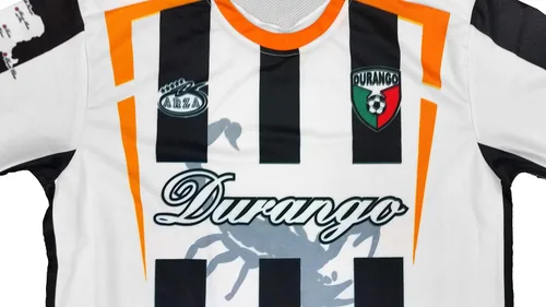 Miniatura 2 de Durango México Soccer Jersey de color blanco y negro Arza diseño