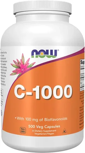 NOW Foods Vitamina C-1000, 500 cápsulas vegetarianas