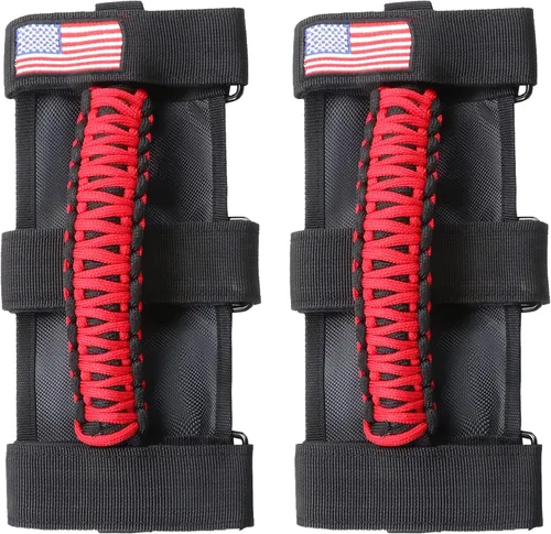 Miniatura 20 de 2 asas de agarre para barra antivuelco, mango de agarre de paracaídas para Jeep Wrangler YJ TJ JK JL y Gladiator JT 1955-2024 UTV ATV, apto