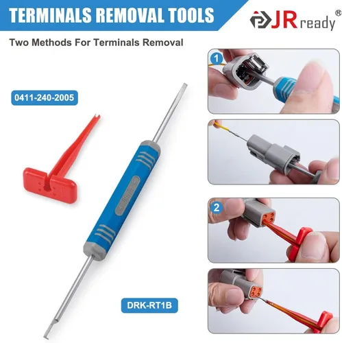 Miniatura 6 de JRready ST6331 Kit de conectores Deutsch, conectores DTM impermeables de 2, 3, 4, 6, 8, 12 pines, tamaño 20 contactos estampados (16-22 AWG)