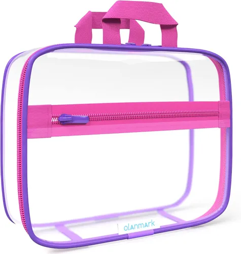 Miniatura 10 de Olanmark Neceser transparente - Bolsa de maquillaje de PVC - Estuche de viaje grande transparente para cosméticos - Cubo de embalaje transparente