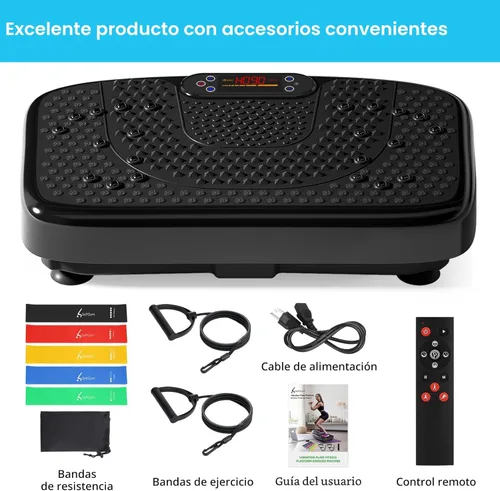 Miniatura 8 de SoftGym Waver Vibration Plate Exercise Machine for Lymphatic Drainage Weight Loss,120 Speed Levels Vibrating Platform with Resistance