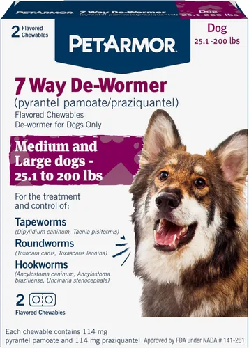 Miniatura 9 de PetArmor Desparasitante de 7 vías para perros, tratamiento oral de tenia, gusano redondo y anquilostoma, desparasitante para cachorros y perros